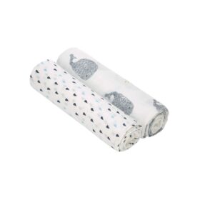 PACK 2 MUSELINA XL ANIMALS LÄSSIG WHALE OLMITOS