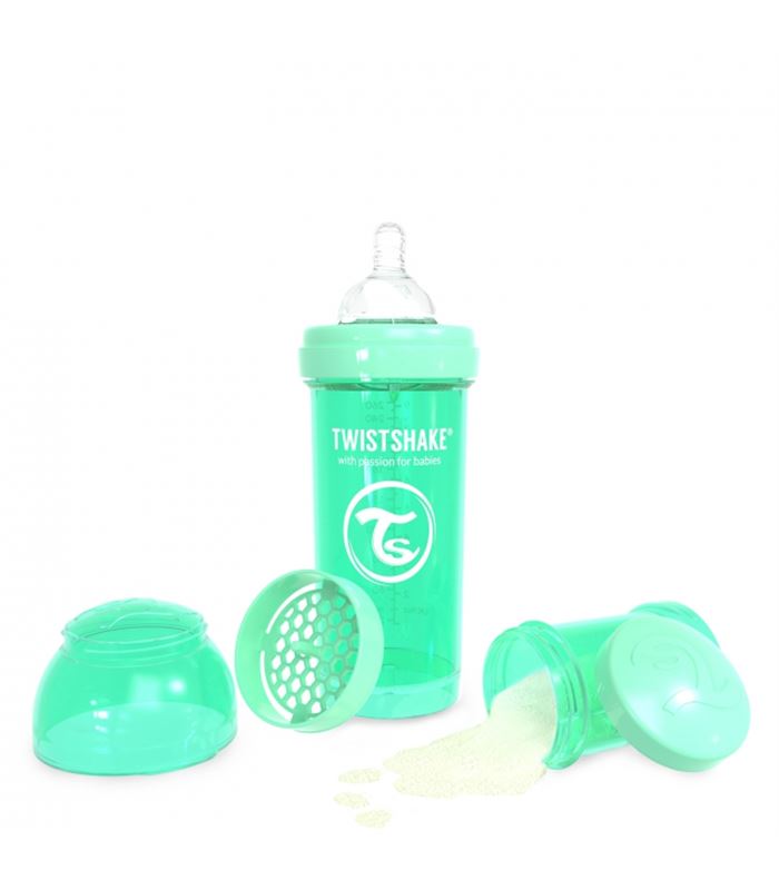 TWISTSHAKE BIBERÓN ANTICÓLICO 260ML PASTEL VERDE