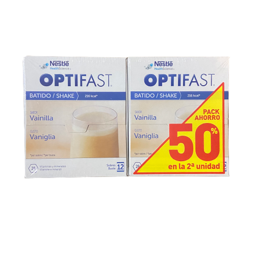 Optifast Batido Duplo Vainilla 12+12 Sobres 2ªud -50%dto
