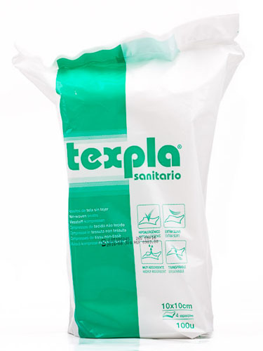 TEXPLA Gasas 4 capas 10x10 cm 100 unidades