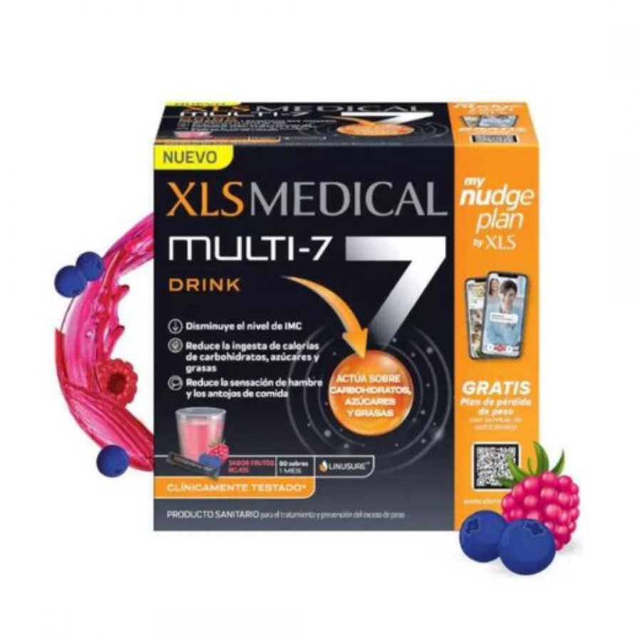 XLS Medical Multi7 Drink Sabor Frutos Rojos 60 Sobres